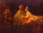 Rembrandt Peale Ahasuerus and Haman at the Feast of Esther Germany oil painting artist
